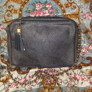 ❤️AUTHENTIC CHANEL Navy   Raffia Deauville Clutch Crossbody Pochette Purse